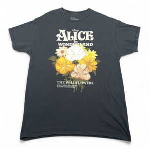 Alice in Wonderland Shirt Adult MEDIUM Black Disney Wildflowers Cartoon Movie